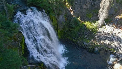 Static shot of flowing waterfall Stock Footage 318476917