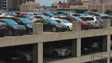 Static shot of Full Parking deck Stock Footage 90362495