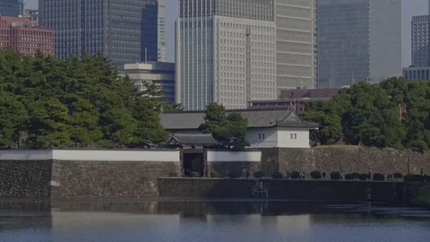 Static shot of a gate of tokyo imperial palace Stock Footage 84873502