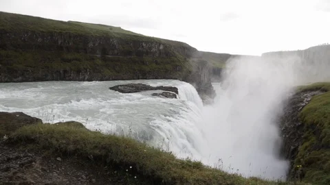 Static shot of Gullfoss waterfall, Iceland Stock Footage 99009691