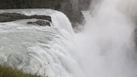 Static shot of Gullfoss waterfall, Iceland Stock Footage 99009730