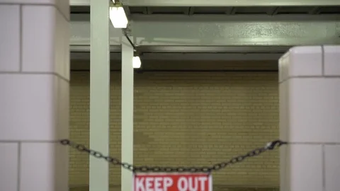 STATIC SHOT OF HANGIN DANGER SIGN Stock Footage 106139975