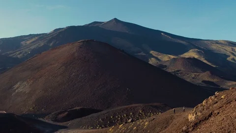 Static shot of hills next to Etna Stock Footage 88559323