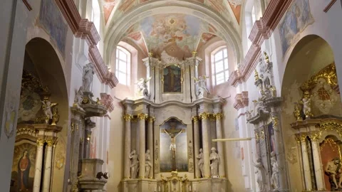 Static shot inside The Church of the Discovery of the Holy Cross Stock Footage 335810784