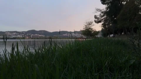 Static shot of lake during sunset 動画素材 345729739