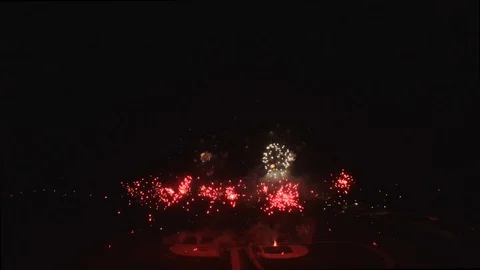 Static shot with low and mid fireworks center Stock Footage 90304318