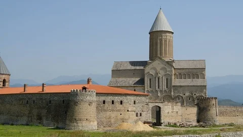 Static shot of the medieval Alaverdi St George Cathedral &amp; Georgian Orthodox mon 스톡 동영상 104618027