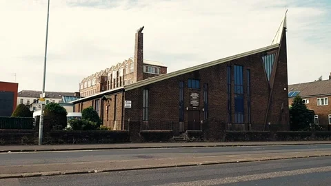 Static shot of modern church Stock Footage 160436729