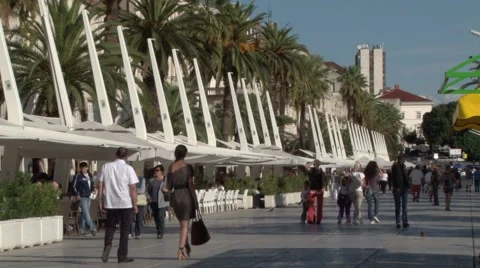 Static shot the modernised waterfront in Split, Stock Footage 62927542