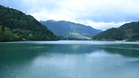 Static shot of a mountain waterscape Stock Footage 147548191