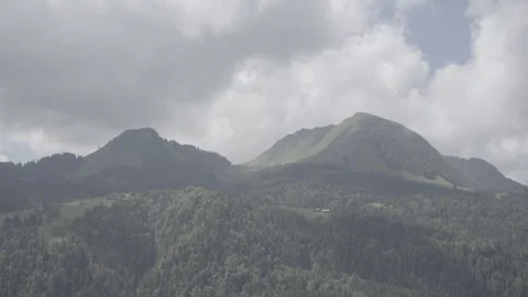 Static Shot Of the Mountains, cloudy sky, 4k, Log Stock Footage 241029094