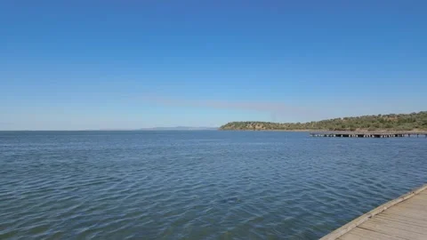 Static shot of north Vjosë-Narta lagoon  Stock Footage 347274591