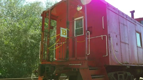Static Shot of Old Museum Train Caboose, 4K Stock Footage 72879230