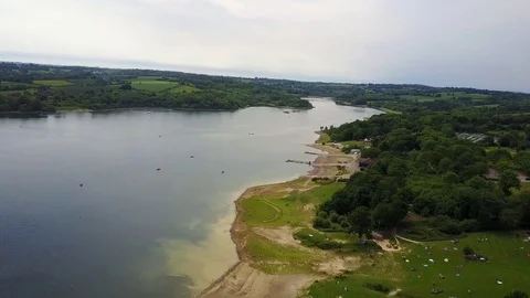 Static shot over Bewl water reservoir in Lamberhurst in East Sussex UK Stock Footage 77105963