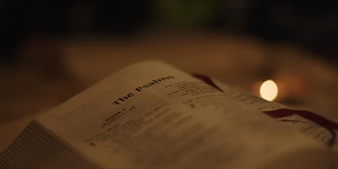 Static shot over bible verse Stock Footage 126077684