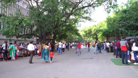 Static shot of people buying clothes in Janpath at New Delhi, India Stock Footage 166345227