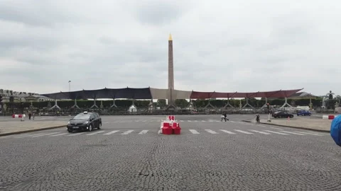 Static Shot of Place de la Concorde With Stand For Government People Stock Footage 156772418