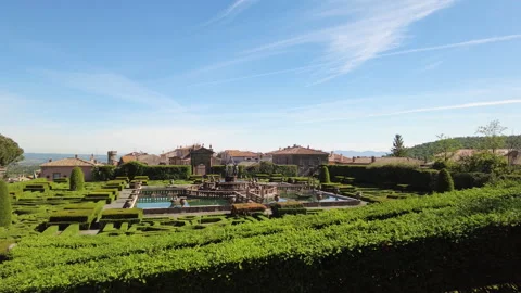 Static shot, the renaissance parterre at Villa Lante in Bagnaia, Viterbo Stock Footage 160277593
