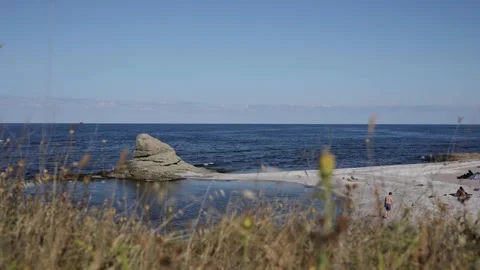 Static shot of seashell beach in Bulgaria Stock Footage 143938495