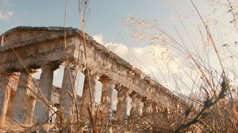 Static shot of Segesta Greek temple in Sicily. Italy Stock-Footage 54193254