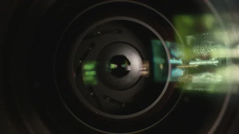 Static shot of Shutter Lens of camera Flashing and moving in fast motion Stock Footage 208762741