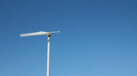 Static shot of a single blade wind turbine Stock Footage 11894342