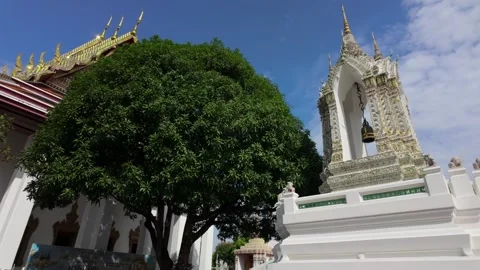 Static shot of a small pagoda inside Wat Phra, Bangkok. Stock Footage 303889643