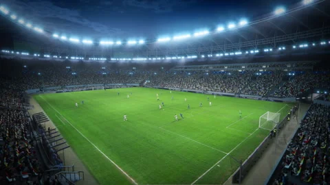 Static Shot Soccer Stadium Game Championship Stock Footage 295825095