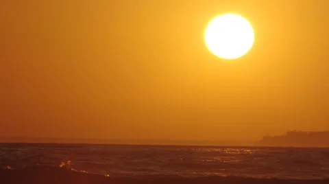 Static shot of sunset over ocean. Stock Footage 68600838