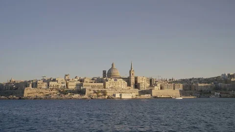Static shot of Valletta From Sliema Stock Footage 75281239
