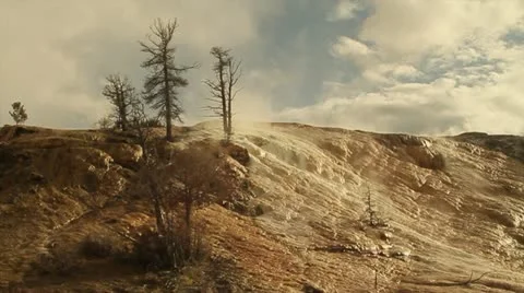 Static shot of volcanic area of Yellowstone Stock Footage 21887682