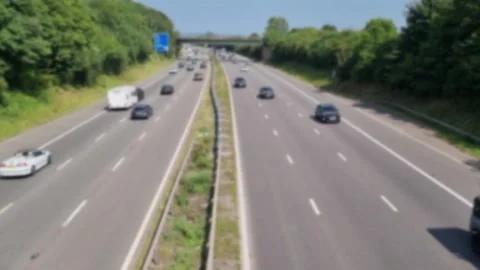 Static shot of weekend traffic on M5 motorway (South West UK) Video stock 160926060