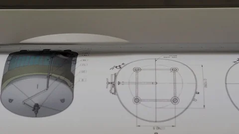 Static shot of Wide format printer, plotter is printing design draft Stock Footage 119213914