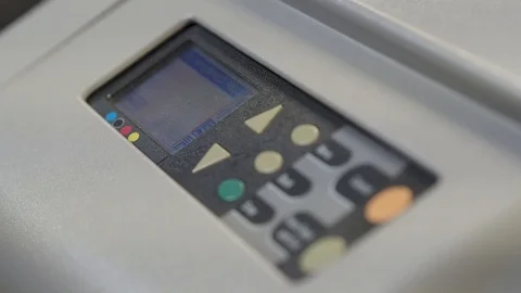 Static shot of Wide format printer, plotter is printing design draft Stock Footage 119213946