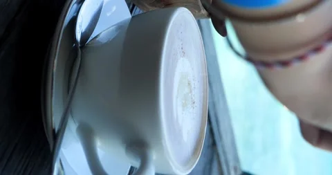 Static slow motion shot of a delicious coffee latte from Bali Stock-Footage 242803439