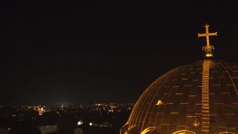 Static Sofia Night View with Alexander Nevsky Dome and City Skyline Video stock 342830992