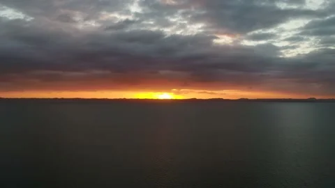 Static sunrise with drone Stock Footage 186107286