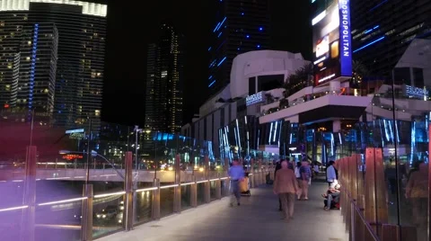 Static taymlaps Las Vegas blvd overpass. Night. Stock Footage 56502528
