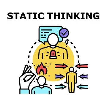 Static thinking causing mental stress and problem solving Stock Illustration