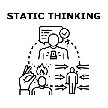 Static thinking causing mental stress and problem solving Stock Illustration