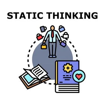 Static thinking concept creating limited knowledge perspective Stock Illustration