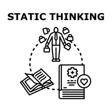 Static thinking concept creating limited knowledge perspective Stock Illustration