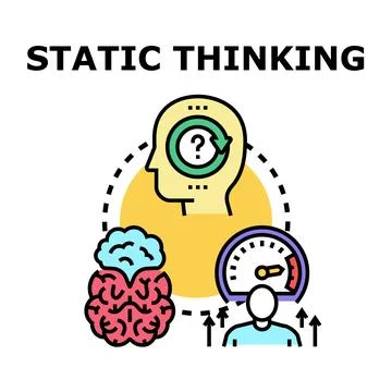 Static thinking limiting brain creativity and performance 스톡 일러스트