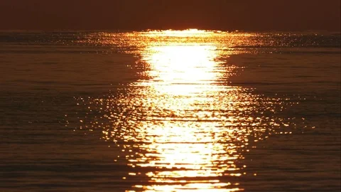 Static Tight Shot of Sunset Reflection on the Water in the Caribbean Sea Stock Footage 82878307