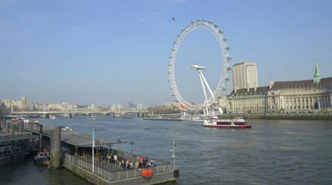 Static, time-lapse of the London Eye 動画素材 40730823