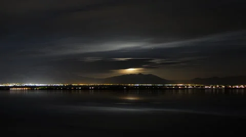 Static time-lapse shot of a city in Utah at night Stock Footage 52327914