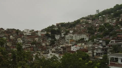Static time lapse shot of the favelas in Buenos Aires Stockbeeldmateriaal 160280703