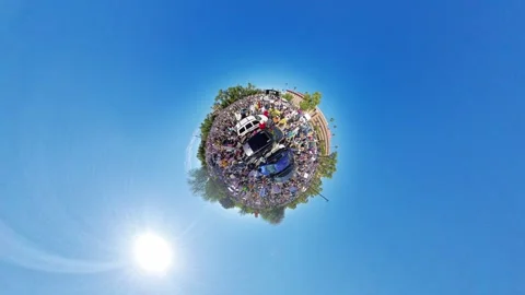 Static Tiny Planet 360 View of Phoenix Protest Video stock 320170547