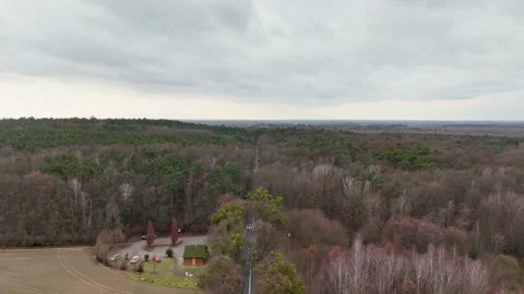 Static Top Down Aerial Drone Shot of Cars Driving on Country Road Video stock 323725104