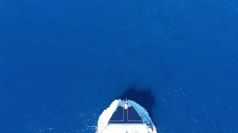 Static top-down aerial view of a cargo ship. Stock Footage 336227790